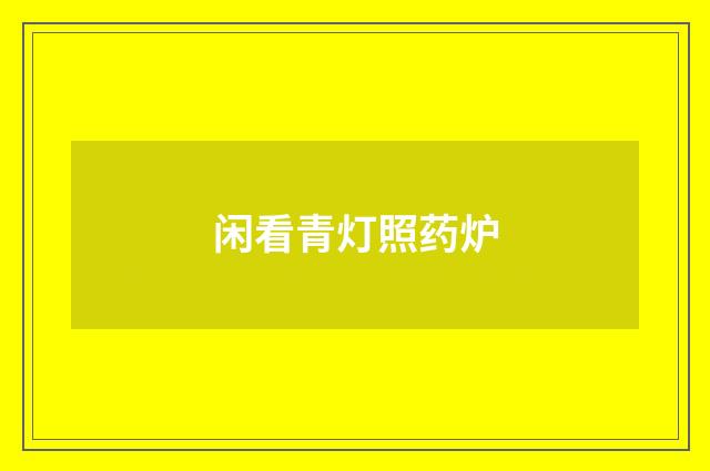 闲看青灯照药炉