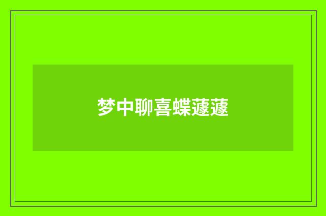 梦中聊喜蝶蘧蘧