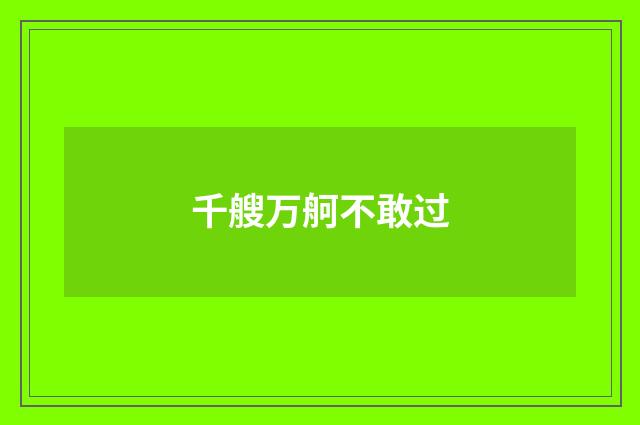 千艘万舸不敢过