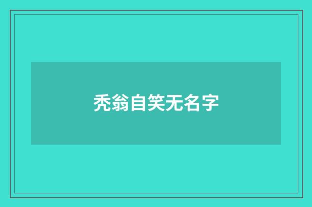 秃翁自笑无名字