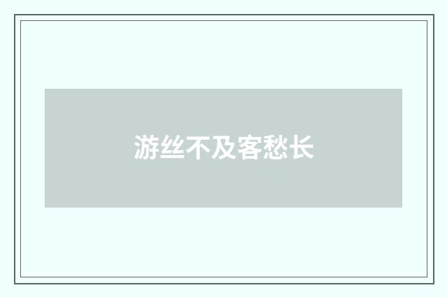 游丝不及客愁长