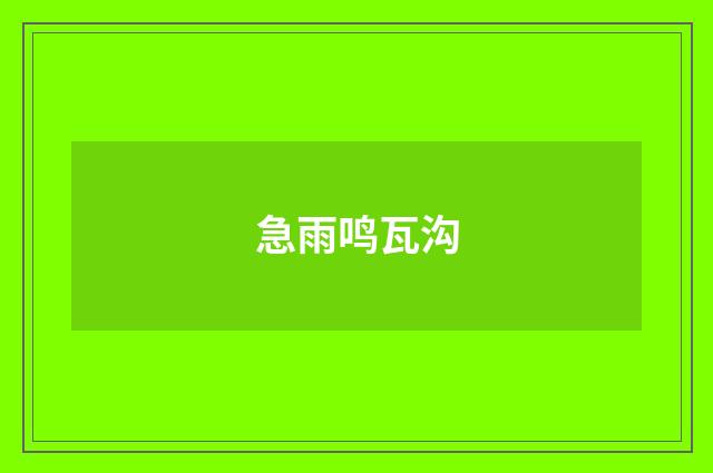 急雨鸣瓦沟