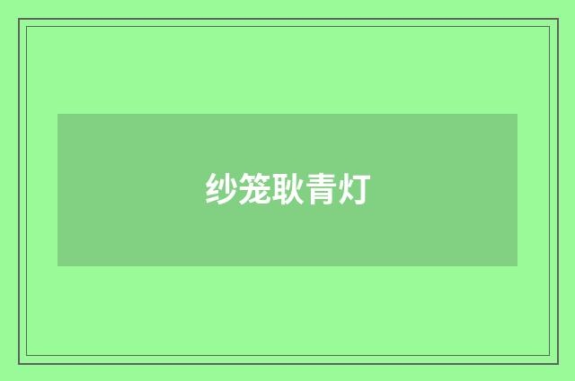 纱笼耿青灯