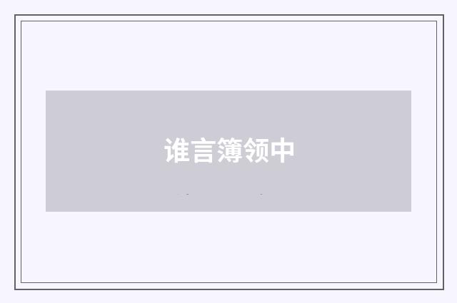 谁言簿领中