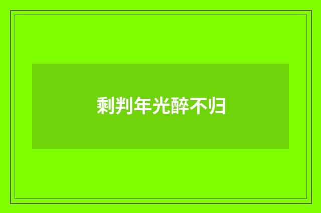 剩判年光醉不归