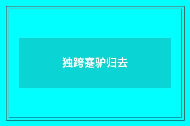 独跨蹇驴归去