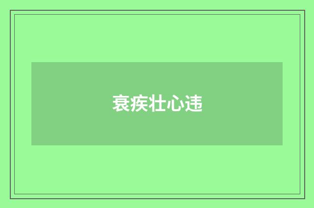 衰疾壮心违