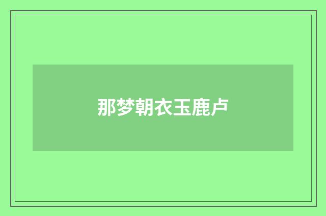 那梦朝衣玉鹿卢