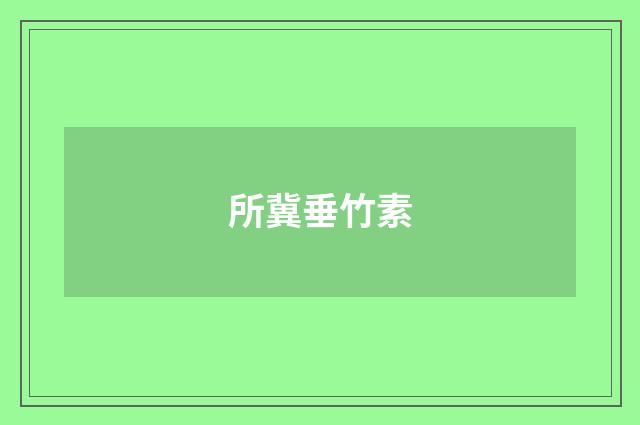 所冀垂竹素