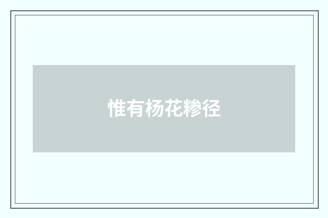 惟有杨花糁径