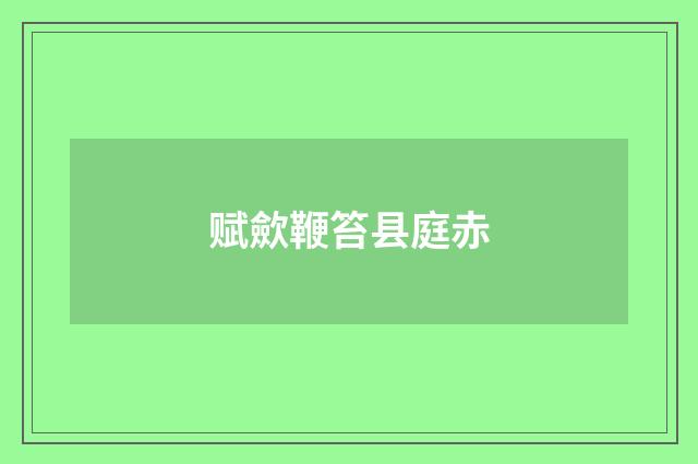 赋歛鞭笞县庭赤