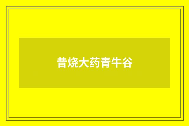 昔烧大药青牛谷