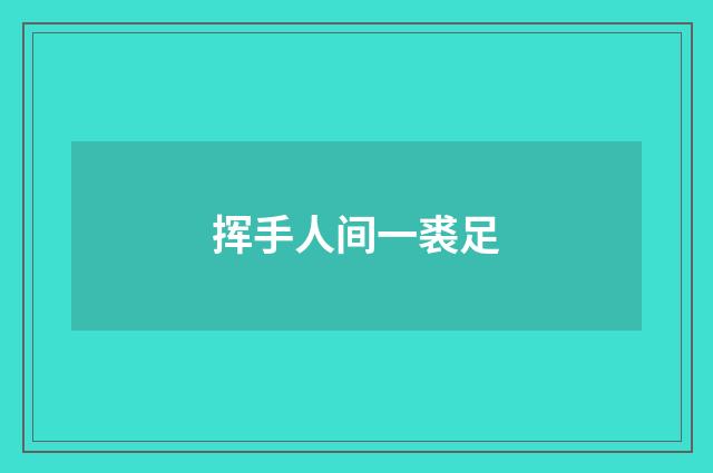 挥手人间一裘足