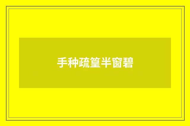 手种疏篁半窗碧