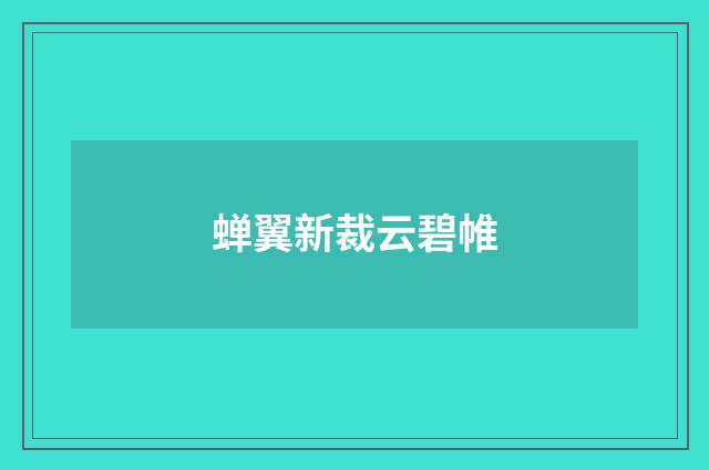 蝉翼新裁云碧帷