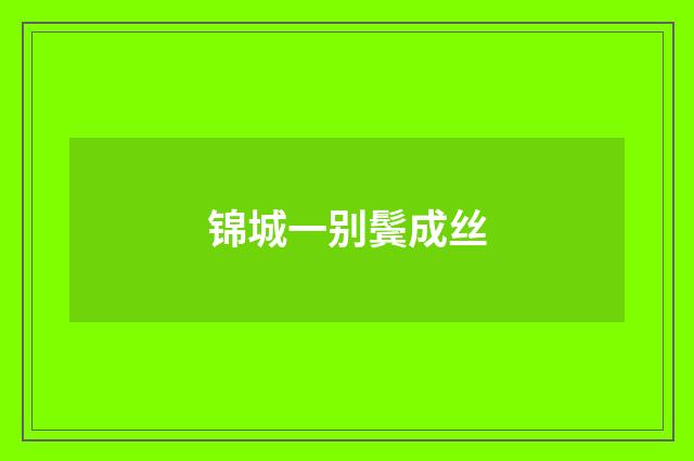 锦城一别鬓成丝