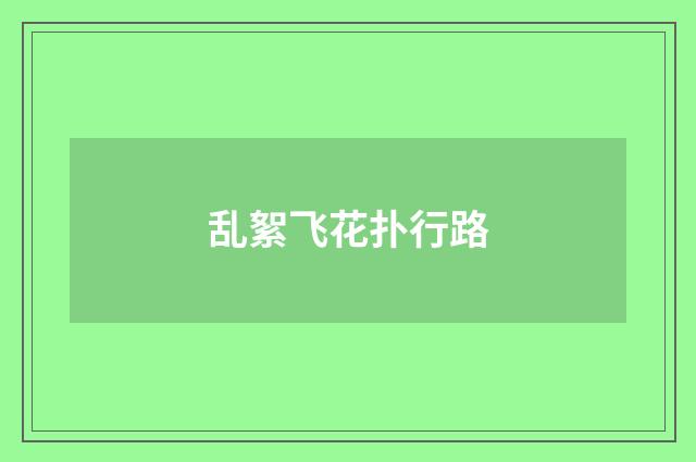 乱絮飞花扑行路