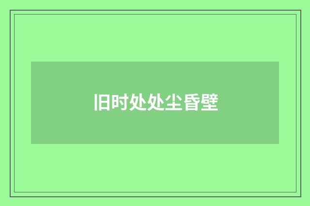 旧时处处尘昏壁