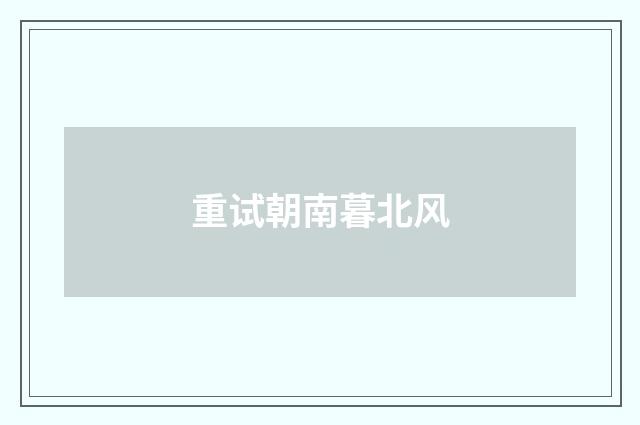 重试朝南暮北风