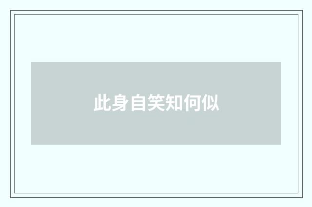 此身自笑知何似