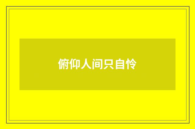 俯仰人间只自怜