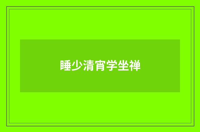 睡少清宵学坐禅