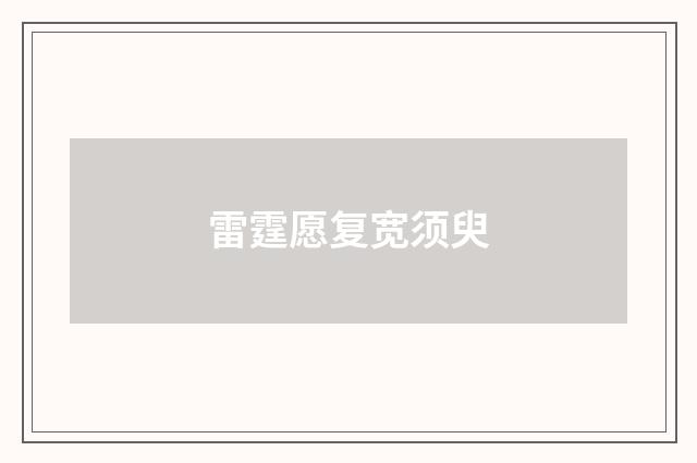 雷霆愿复宽须臾