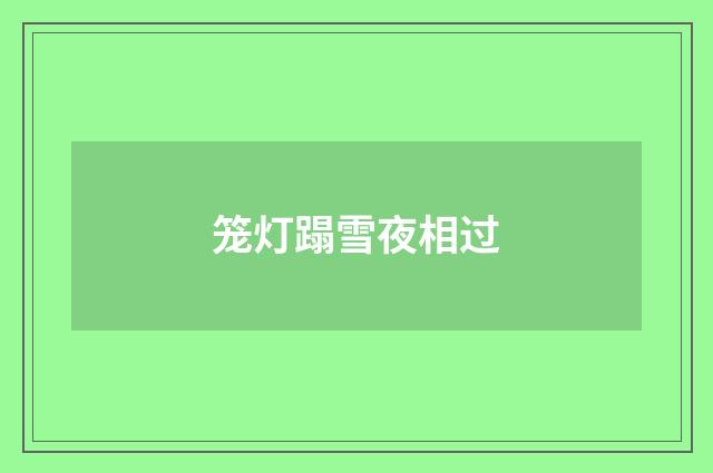 笼灯蹋雪夜相过