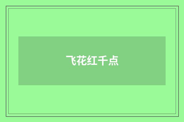 飞花红千点