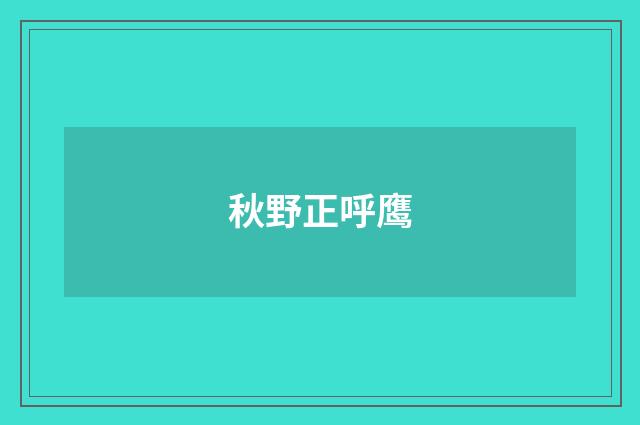 秋野正呼鹰