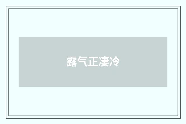露气正凄冷