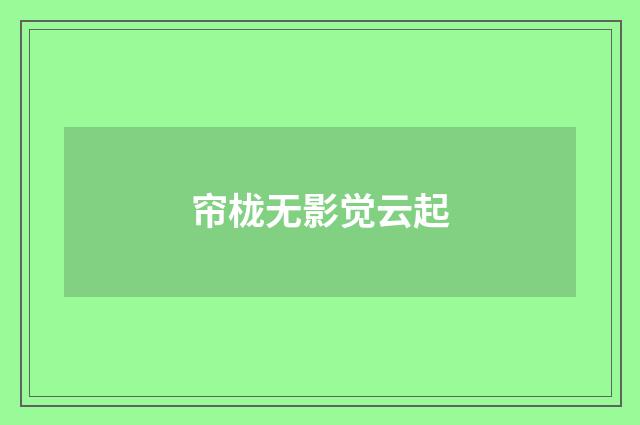 帘栊无影觉云起