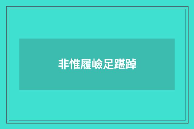 非惟履嶮足踸踔