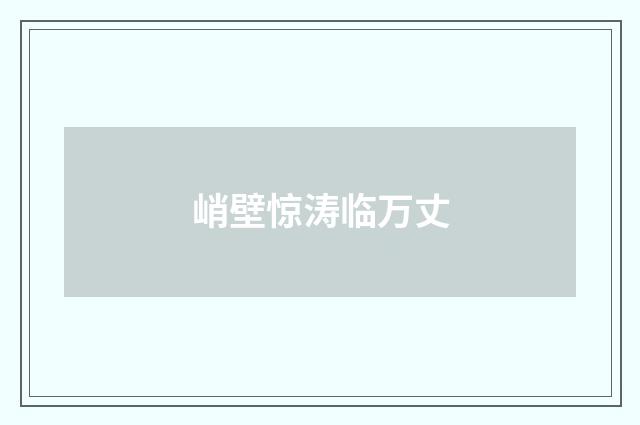 峭壁惊涛临万丈