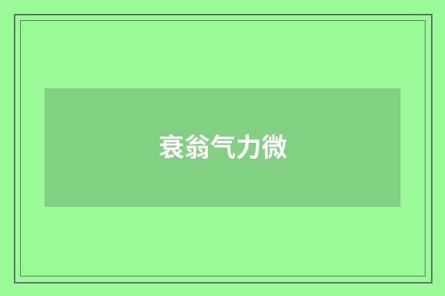 衰翁气力微