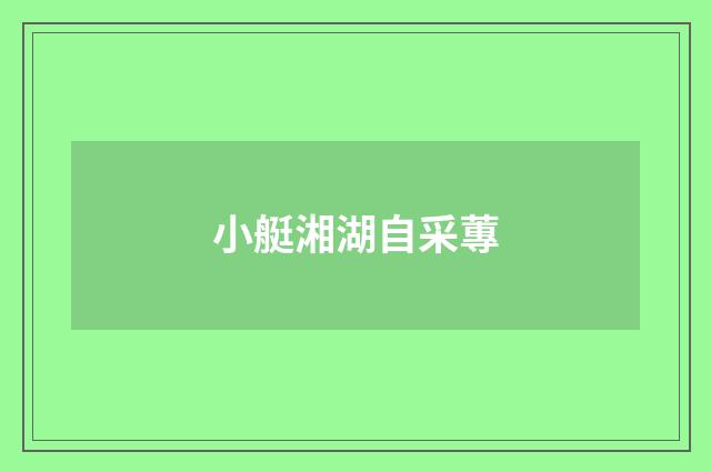 小艇湘湖自采蓴