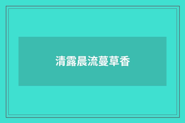 清露晨流蔓草香