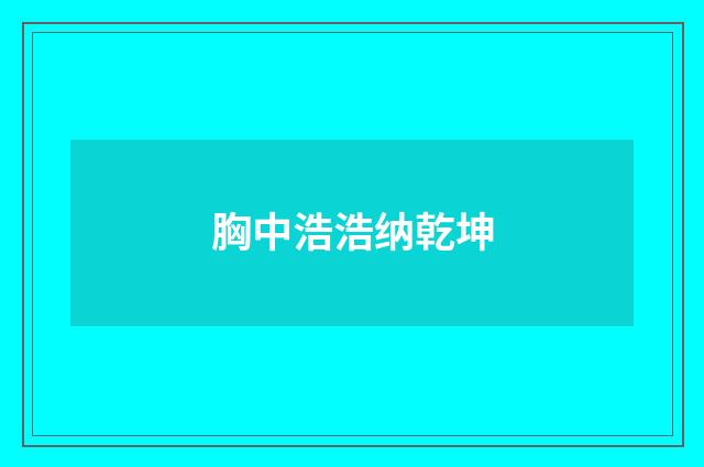 胸中浩浩纳乾坤