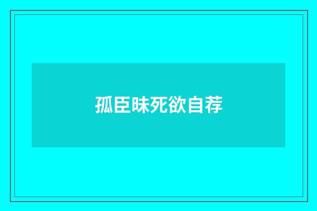 孤臣昧死欲自荐