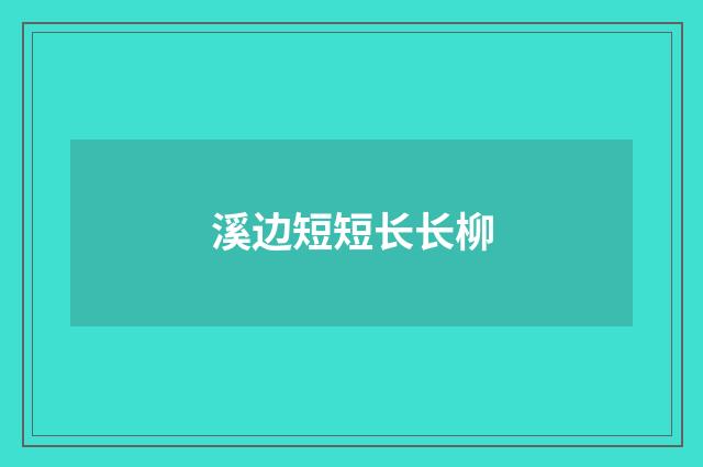 溪边短短长长柳