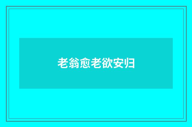 老翁愈老欲安归