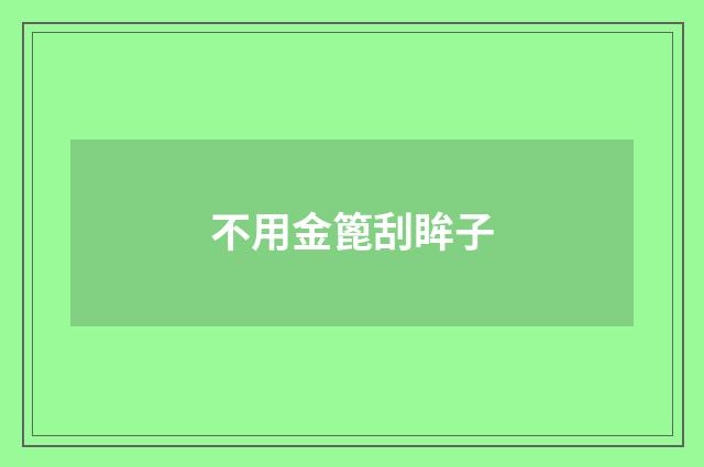 不用金篦刮眸子