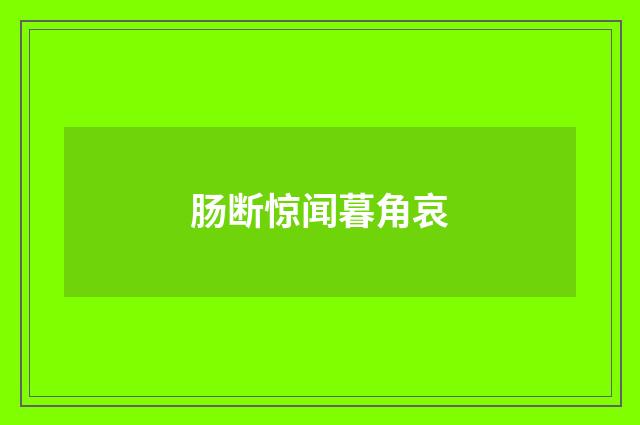 肠断惊闻暮角哀