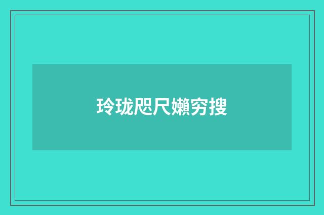 玲珑咫尺嬾穷搜
