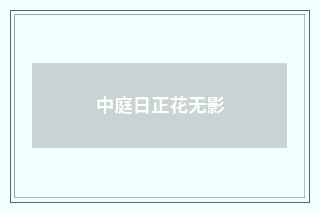 中庭日正花无影