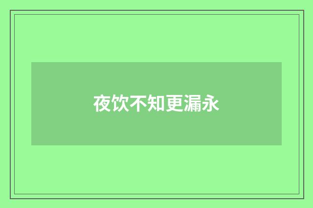 夜饮不知更漏永