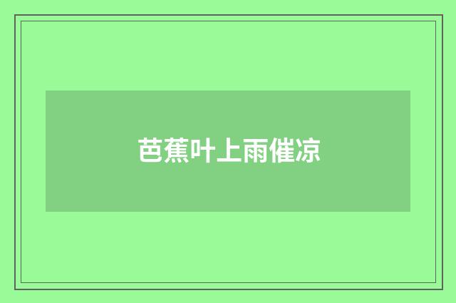 芭蕉叶上雨催凉