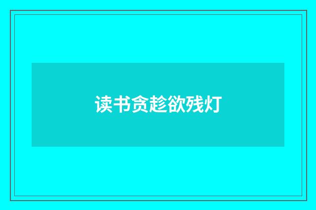 读书贪趁欲残灯