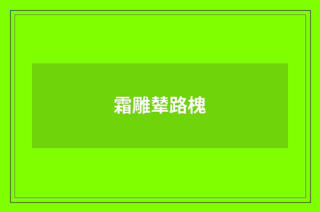 霜雕辇路槐