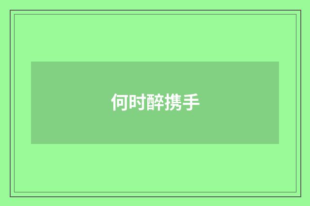 何时醉携手